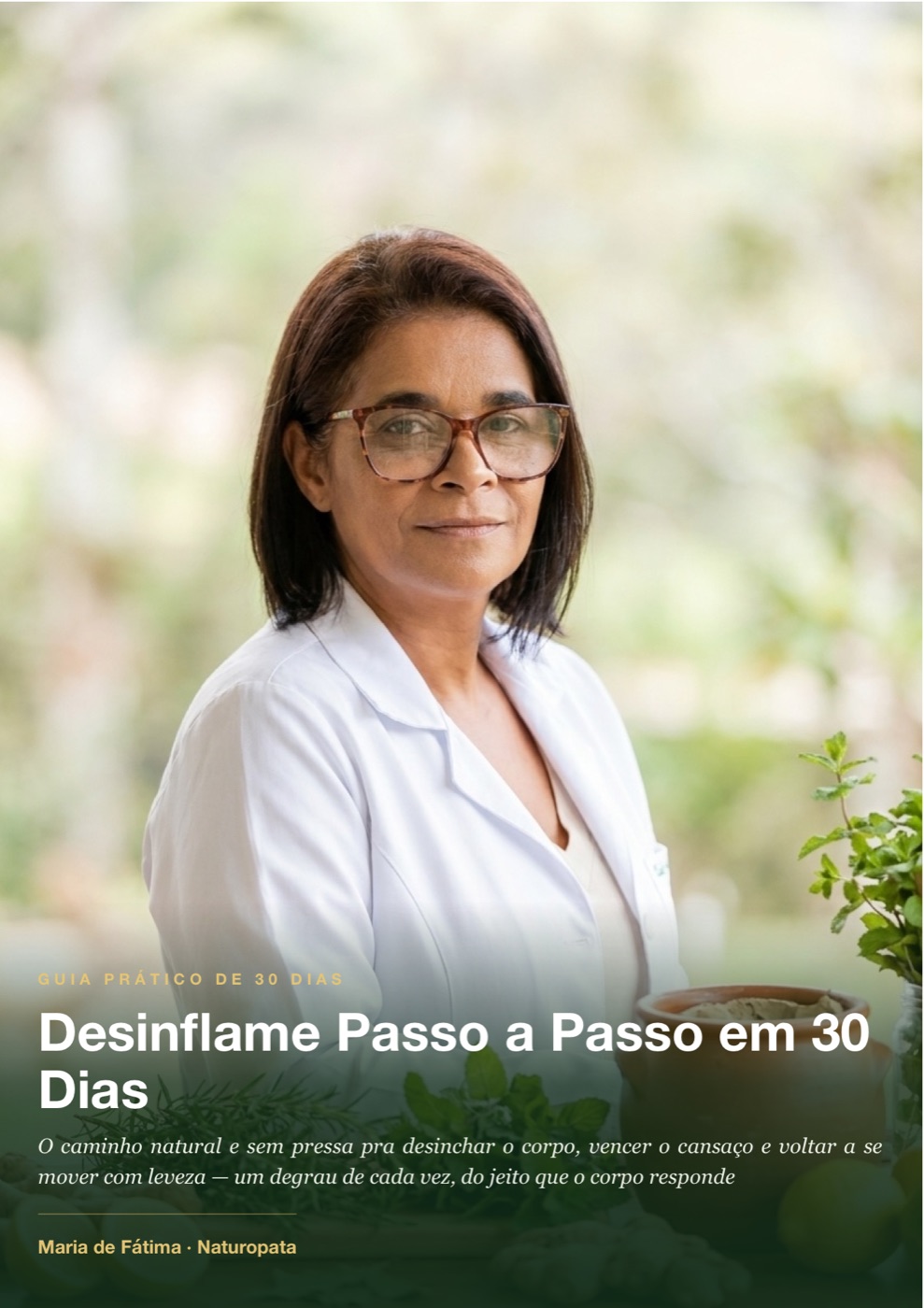 Capa do guia Desinflame Passo a Passo em 30 Dias, de Maria de Fátima